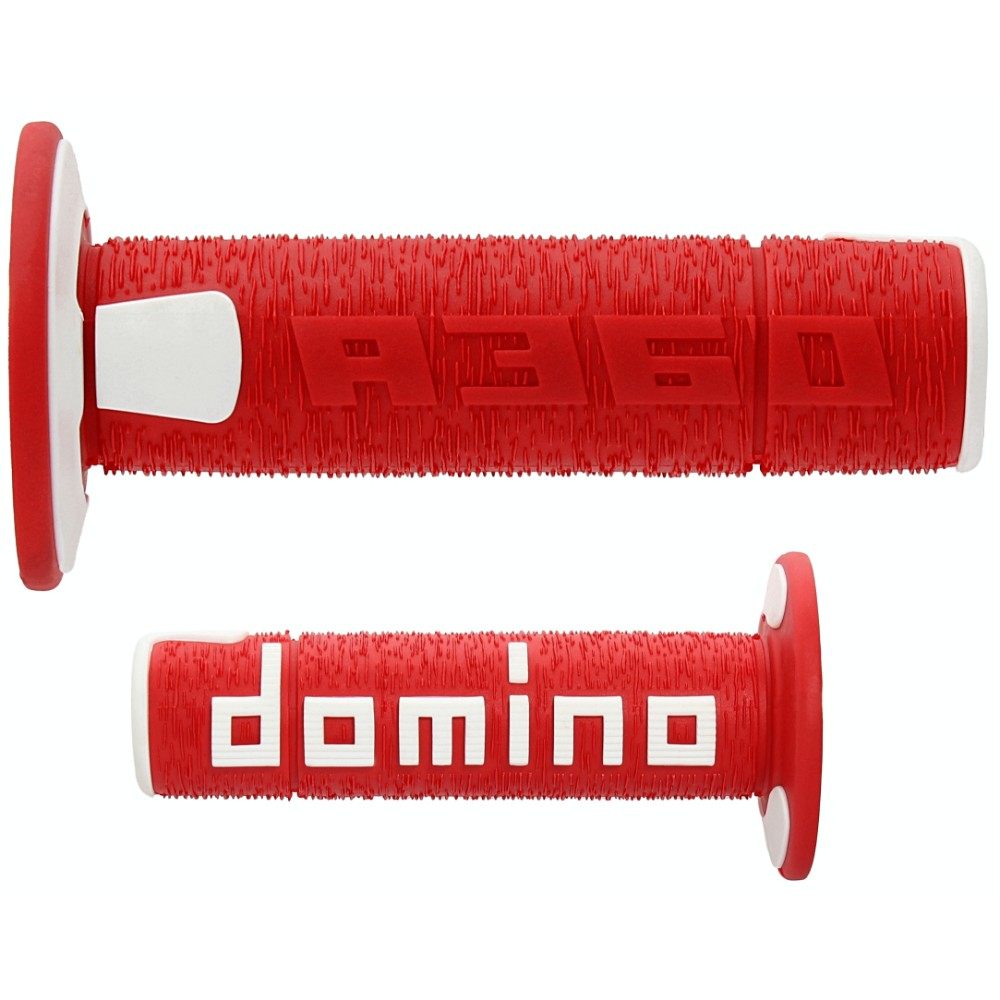 Pair of Grips off-road Domino A360 - red white Pair of Grips off-road Domino A360 - red white