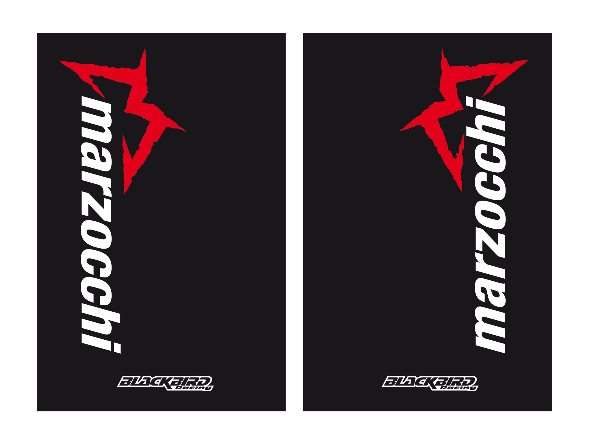 Kit sticker for Marzocchi fork guard with background black Kit sticker for Marzocchi fork guard with background black