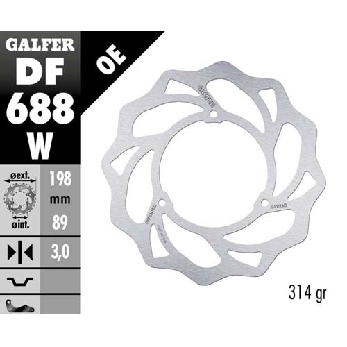 Brake disc Galfer Wave Gasgas 65 MC (21-24) front DF688W
