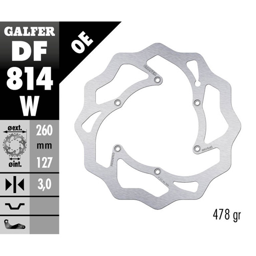 Brake disc Galfer Wave Beta RR 480 (15-25) front DF814W