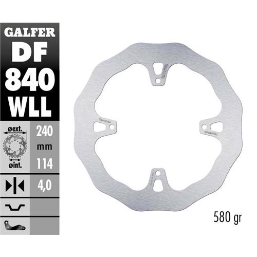 Brake disc Galfer Wave TM EN/MX 250 (15-25) rear solid DF840WLL
