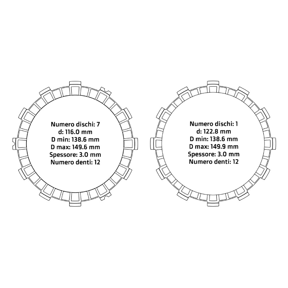 Clutch plates NRTeam Honda CRF 450 R (21-25) - Friction set DS02.F006.8