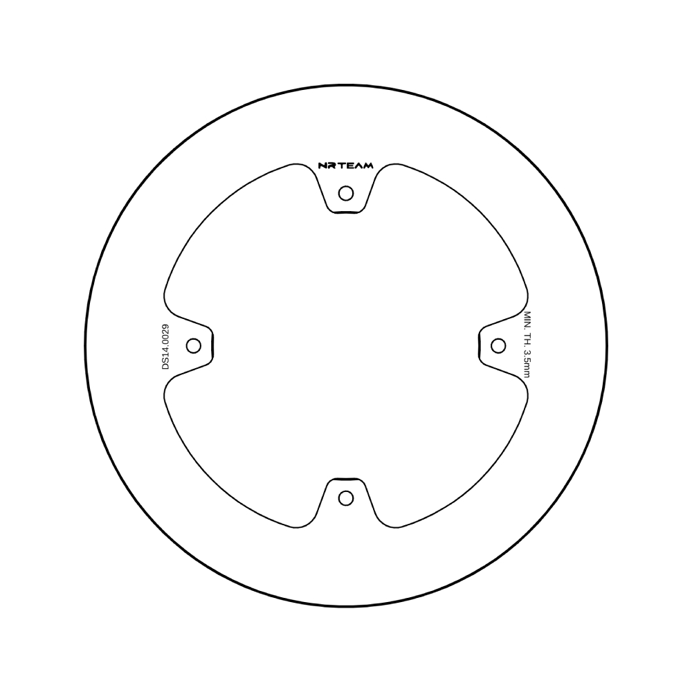 Brake disc NRTeam Honda CR 125 (02-07) rear solid DS14.0029