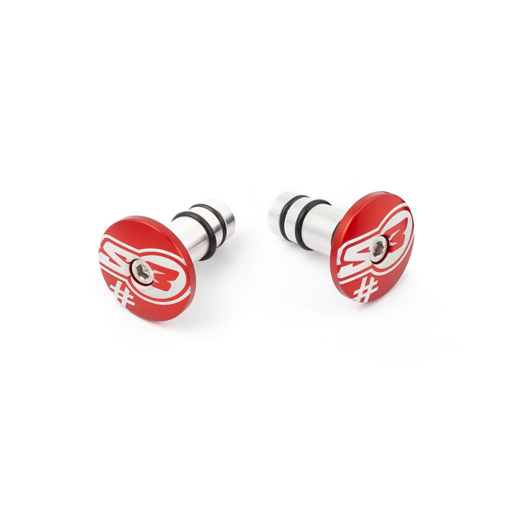 Pair of handlebar end caps S3 red Too