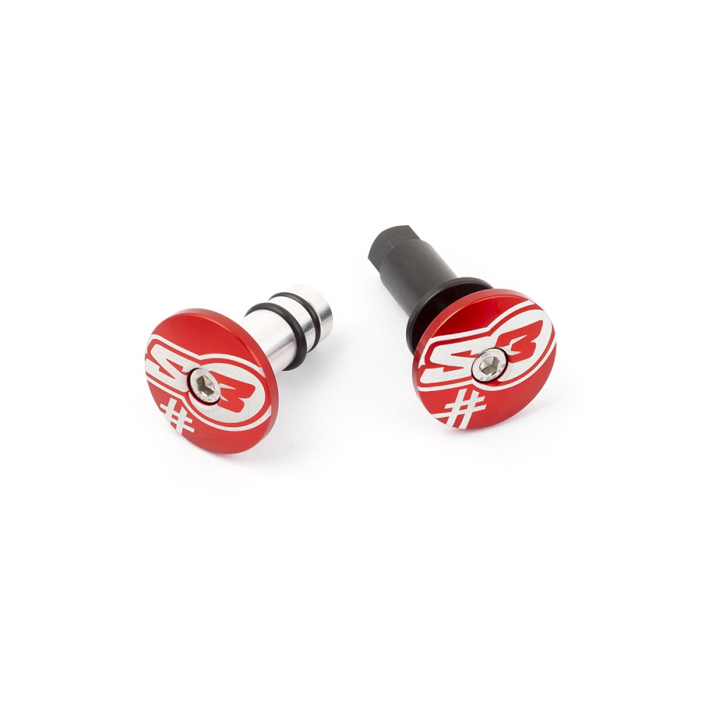 Pair of handlebar end caps S3 red Five
