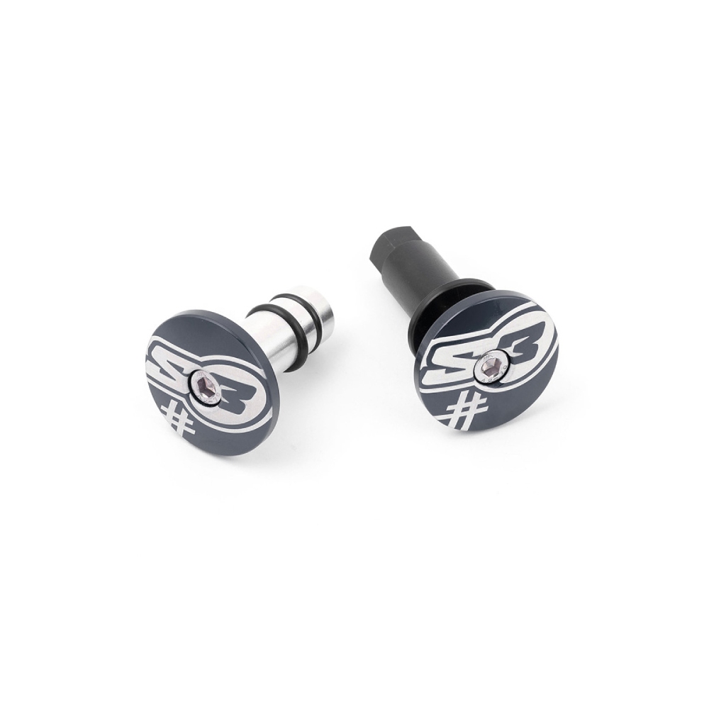 Pair of handlebar end caps S3 titanium Five