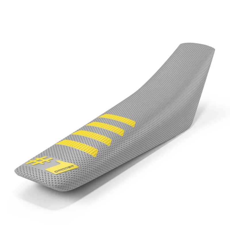 Universal seat cover Onegripper - Ribbed grey chiaro and yellow fluo