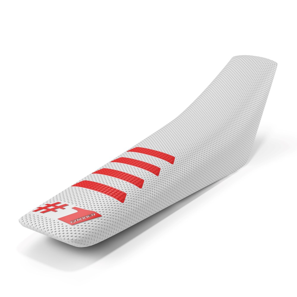 Universal seat cover Onegripper - Ribbed white and red