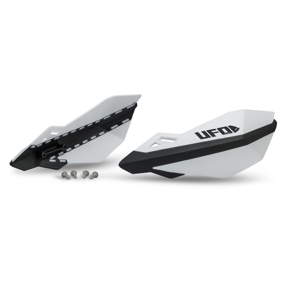 Pair of handguards UFO TRAXION for lever mounts white Pair of handguards UFO TRAXION for lever mounts white