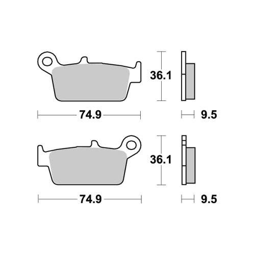 Brake pads WRP Kawasaki KX 500 (96-04) rear race WG-7204-F4R